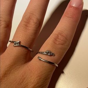 2 sterling silver and diamond rings